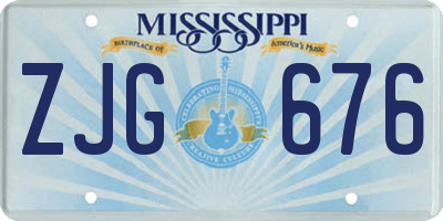 MS license plate ZJG676