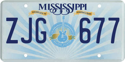 MS license plate ZJG677