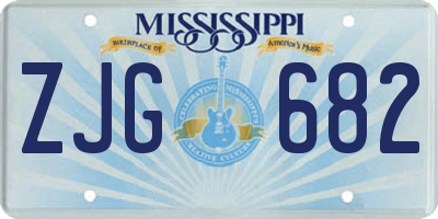 MS license plate ZJG682