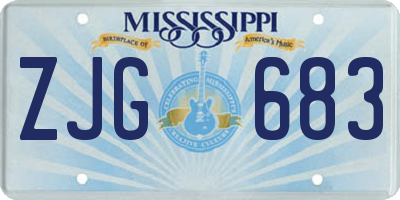 MS license plate ZJG683