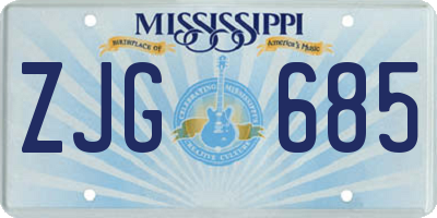 MS license plate ZJG685