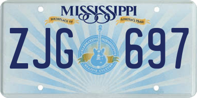 MS license plate ZJG697
