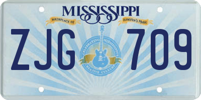 MS license plate ZJG709
