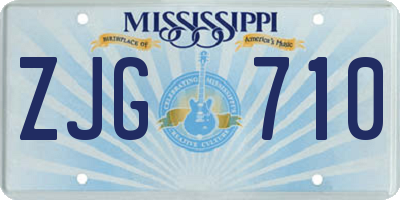 MS license plate ZJG710