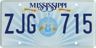 MS license plate ZJG715