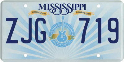 MS license plate ZJG719