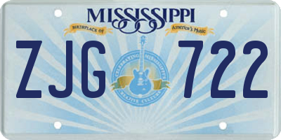 MS license plate ZJG722