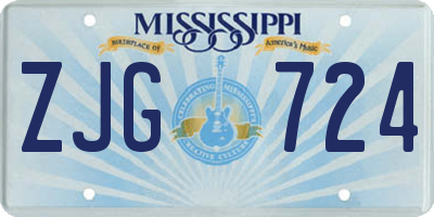 MS license plate ZJG724