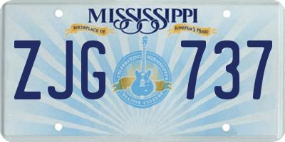 MS license plate ZJG737