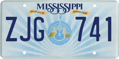 MS license plate ZJG741