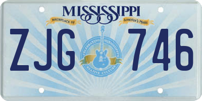 MS license plate ZJG746