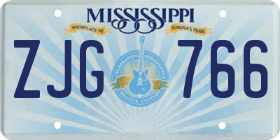 MS license plate ZJG766