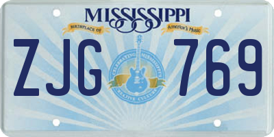 MS license plate ZJG769