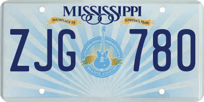 MS license plate ZJG780