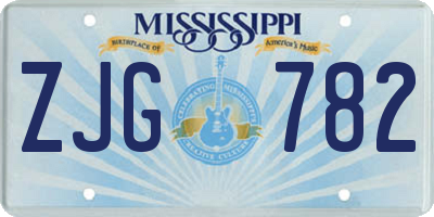 MS license plate ZJG782