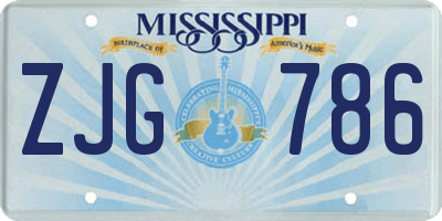 MS license plate ZJG786