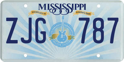 MS license plate ZJG787