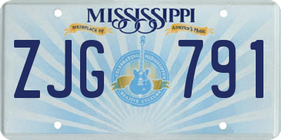 MS license plate ZJG791