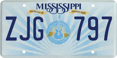 MS license plate ZJG797