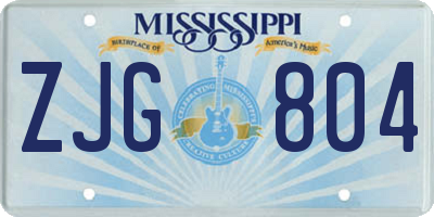 MS license plate ZJG804