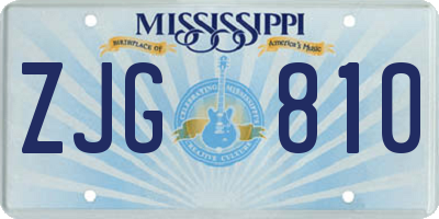 MS license plate ZJG810
