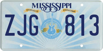 MS license plate ZJG813