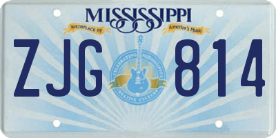 MS license plate ZJG814