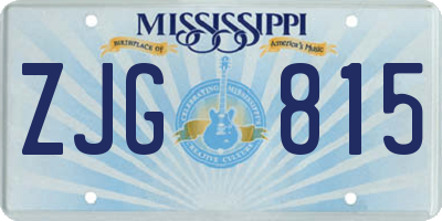MS license plate ZJG815