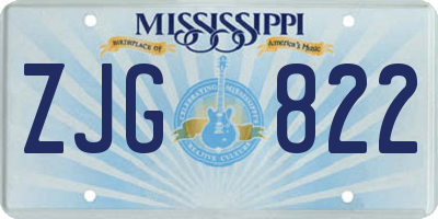 MS license plate ZJG822
