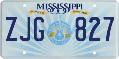 MS license plate ZJG827
