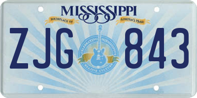 MS license plate ZJG843