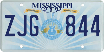 MS license plate ZJG844