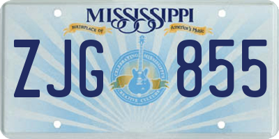 MS license plate ZJG855