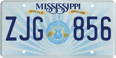 MS license plate ZJG856