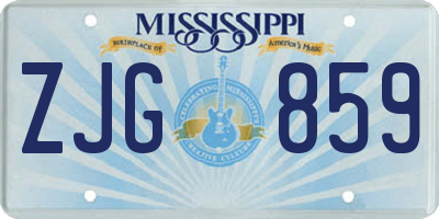 MS license plate ZJG859