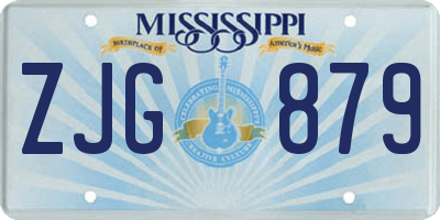 MS license plate ZJG879