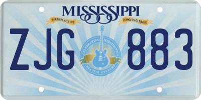 MS license plate ZJG883