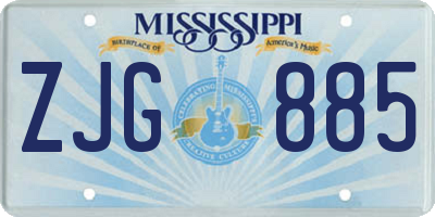 MS license plate ZJG885