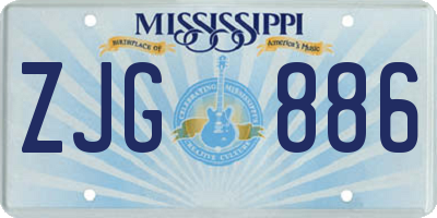 MS license plate ZJG886