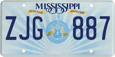 MS license plate ZJG887