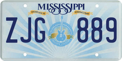 MS license plate ZJG889