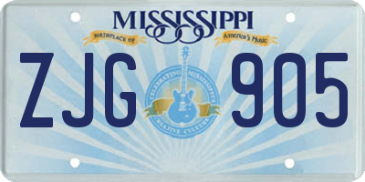 MS license plate ZJG905