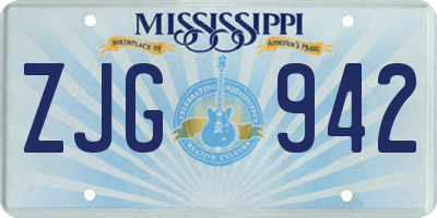 MS license plate ZJG942