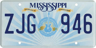 MS license plate ZJG946