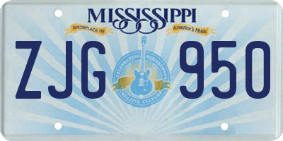 MS license plate ZJG950