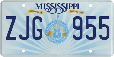 MS license plate ZJG955