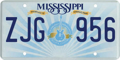 MS license plate ZJG956