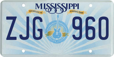 MS license plate ZJG960