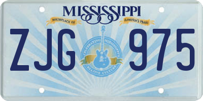 MS license plate ZJG975