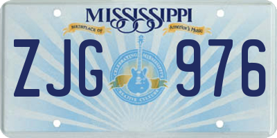 MS license plate ZJG976